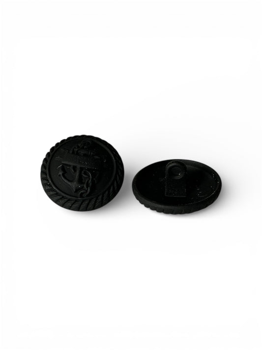 Boutons métalliques ancre - Noir - 2,5cm