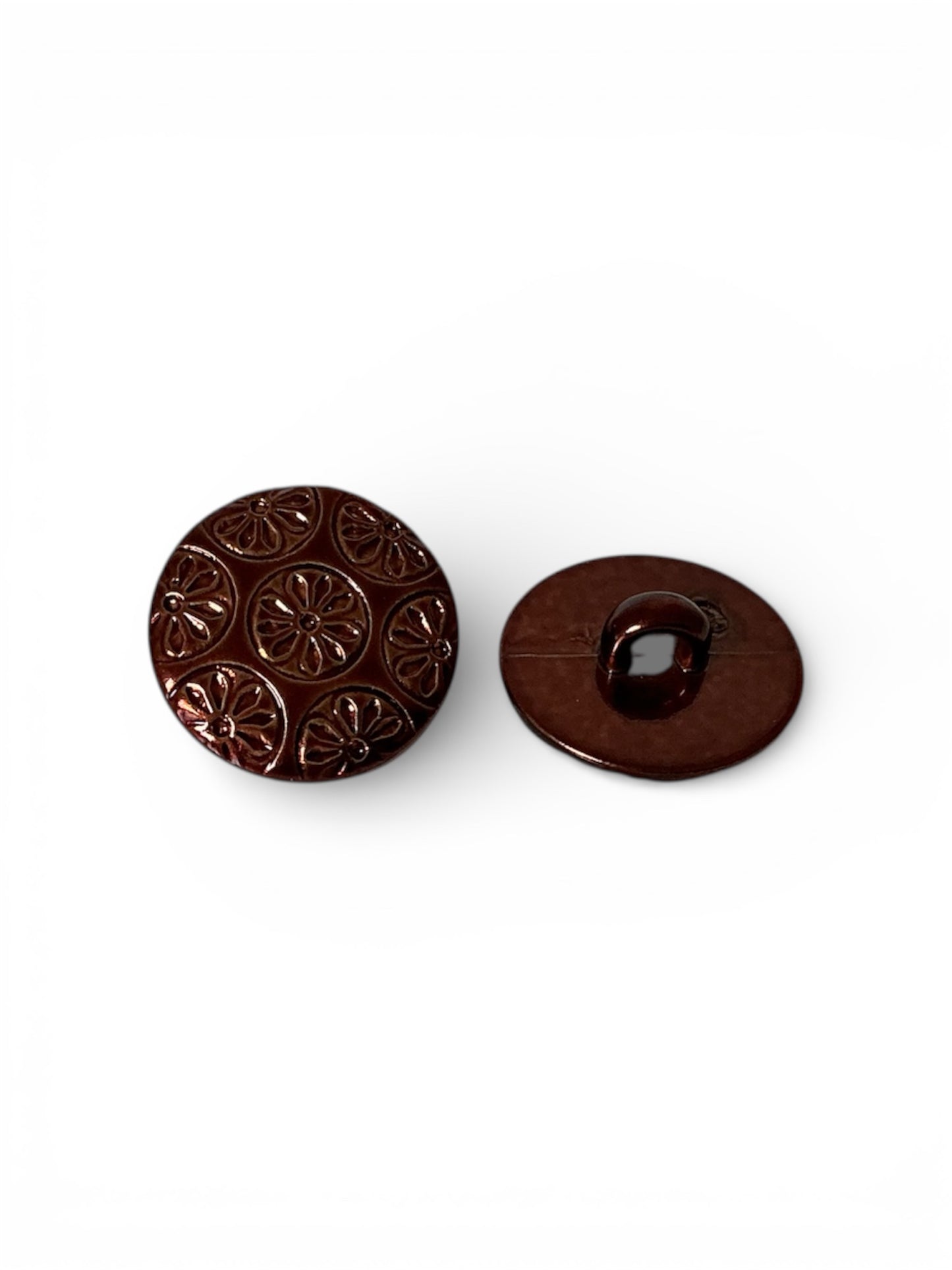 Boutons en plastique - Marron - 1,5cm
