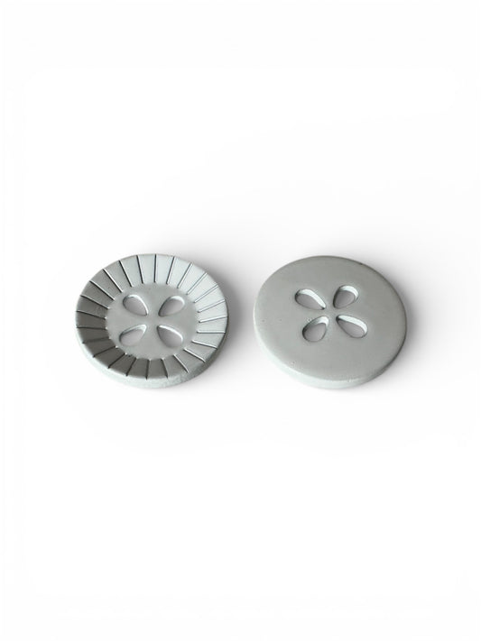 Boutons métallique - Blanc - 2,5cm