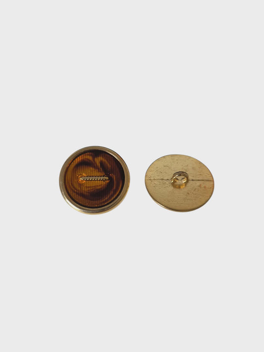 Boutons métallique - Marron et Or - 2,2cm